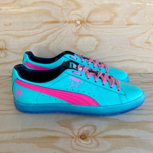 Puma Clyde South Beach Miami Palm Tree Teal Green - Picture 2 of 8